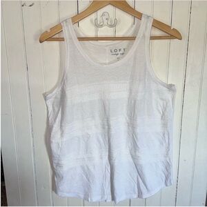 LOFT Vintage Soft Tank Top White Size L
